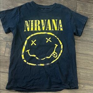 Vintage NIRVANA Tee in Black with Yellow Graphic